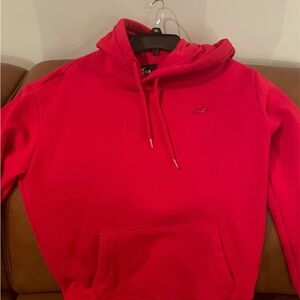 Hollister Men's Bright Red Hoodie